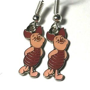 Vintage Disney Piglet Earrings Winnie the Pooh Disneyana Charm